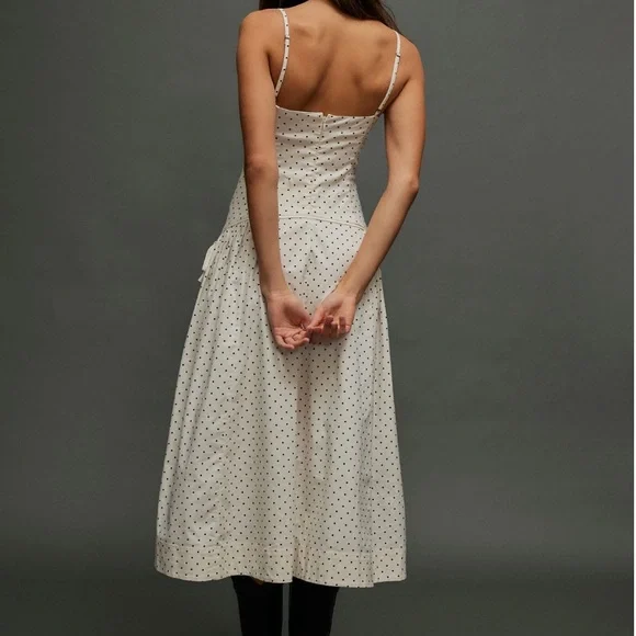 NWT FREE PEOPLE Julep Polka Dot Midi Dress Size XL Vintage Combo - Picture 2 of 11